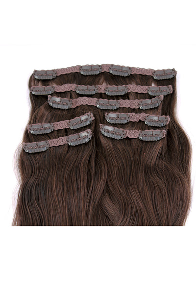 18" Clip In Hair Extensions: No 4 Medium Brown - Celebrity Strands
 - 3