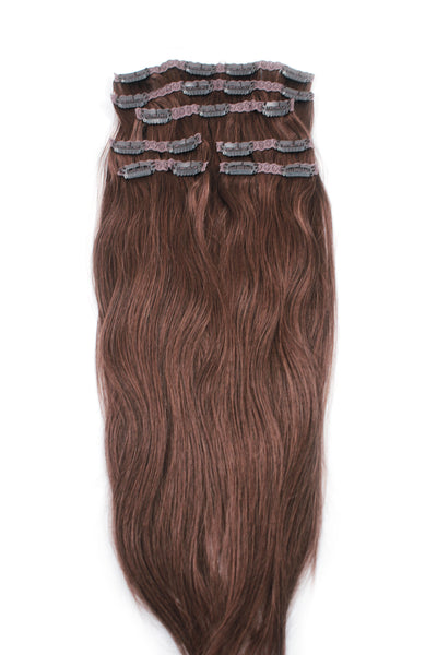 16" Clip In Hair Extensions: No 6 Chestnut Brown