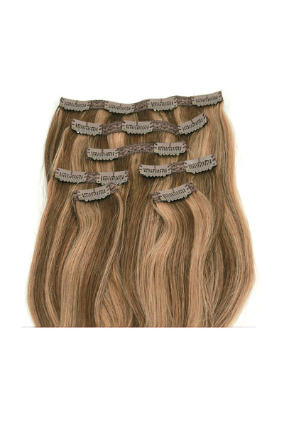 16" Clip In Hair Extensions: No. P6-27 Chestnut Brown/ Blonde - Celebrity Strands
 - 3