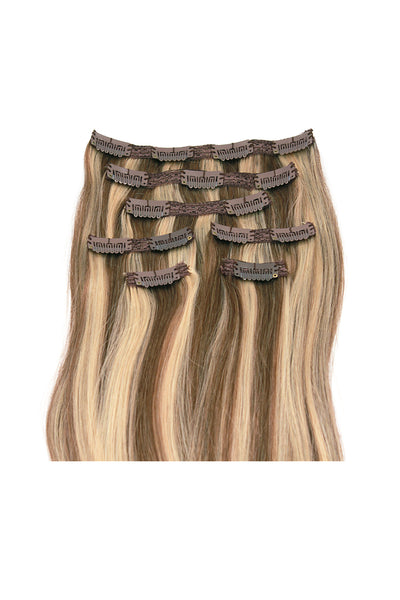 21" Clip In Hair Extensions: No P8-24 Light Brown/ Golden Blonde - Celebrity Strands
 - 3