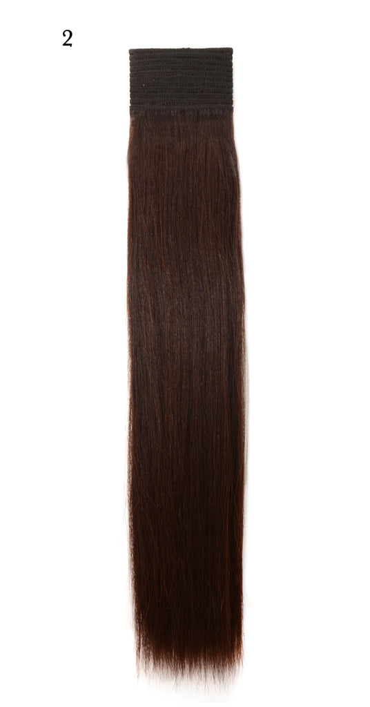 Weft Human Hair Extensions: Color #2 Darkest Brown
