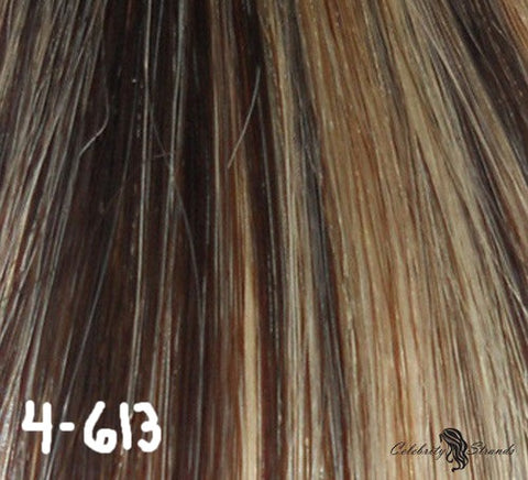 18" Clip In Remy Hair Extensions: Dark Brown/ Monroe Blonde No. P4-613 - Celebrity Strands
 - 1