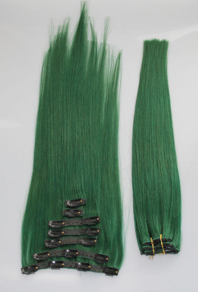 Emerald Green:  21" Clip In Hair Extensions - Celebrity Strands
 - 2