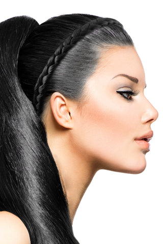 Braided Headband: Black - Celebrity Strands
 - 1