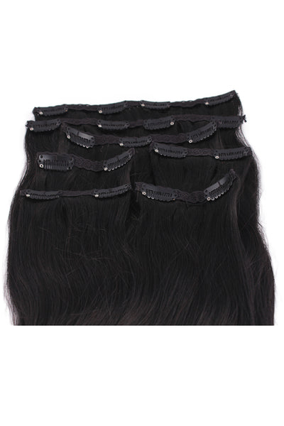 24" Clip In Hair Extensions: No 1 Jet Black - Celebrity Strands
 - 2