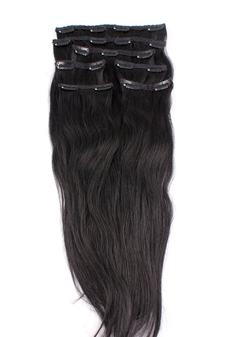 18" Clip In Hair Extensions: No 1 Jet Black - Celebrity Strands
 - 2