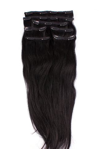 16" Clip In Hair Extensions: No 1B Off Black - Celebrity Strands
 - 2