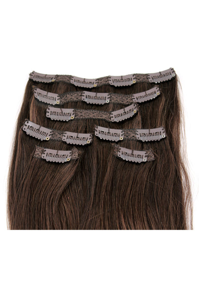 16" Clip In Hair Extensions: No 3 Dark Brown - Celebrity Strands
 - 3