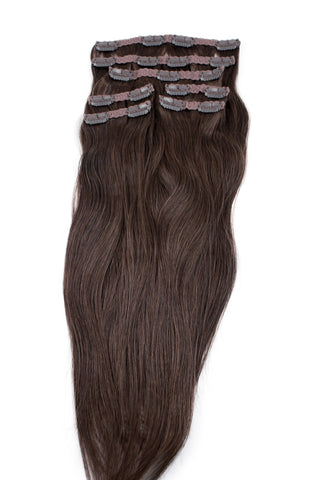 18" Clip In Hair Extensions: No 4 Medium Brown - Celebrity Strands
 - 2