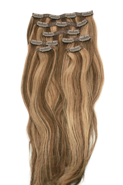 21" Clip In Hair Extensions: No. P6-27 Chestnut Brown/ Blonde - Celebrity Strands
 - 2