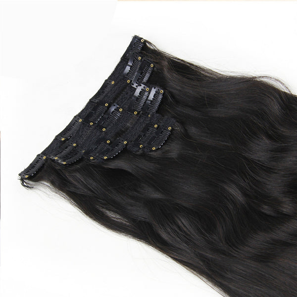 16" Clip In Remy Hair Extensions: Off Black No. 1B - Celebrity Strands
 - 4