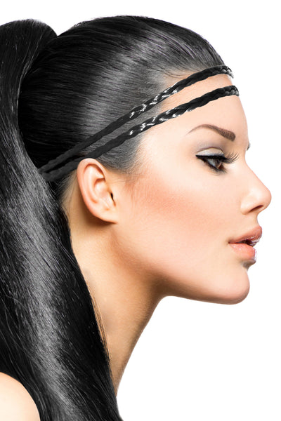 Double Braid Band: Black - Celebrity Strands
 - 1
