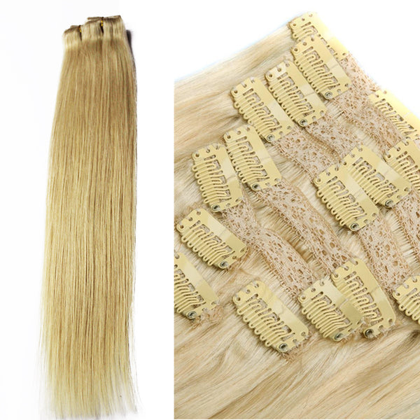 18" Clip In Remy Hair Extensions: Monroe Blonde No. 613 - Celebrity Strands
 - 5