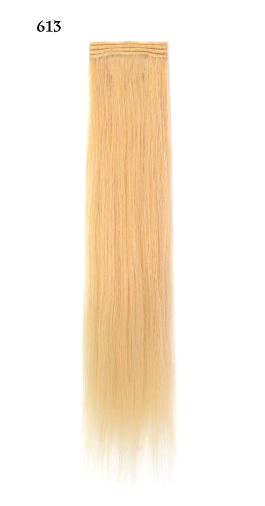Weft Human Hair Extensions: Color #613 Platinum Blonde