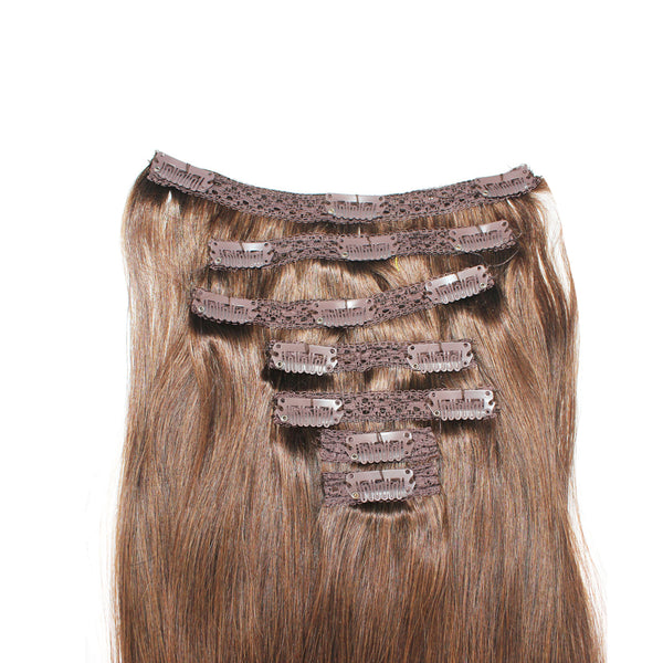 18" Clip In Remy Hair Extensions: Chestnut Brown No. 6 - Celebrity Strands
 - 3