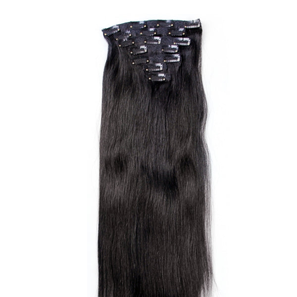 21" Clip In Remy Hair Extensions: Off Black No. 1B - Celebrity Strands
 - 6