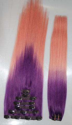 Purple/Pink (2-Toned):  21" Clip In Hair Extensions - Celebrity Strands
 - 3