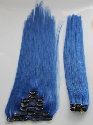 Alluring Blue:  21" Clip In Hair Extensions - Celebrity Strands
 - 2