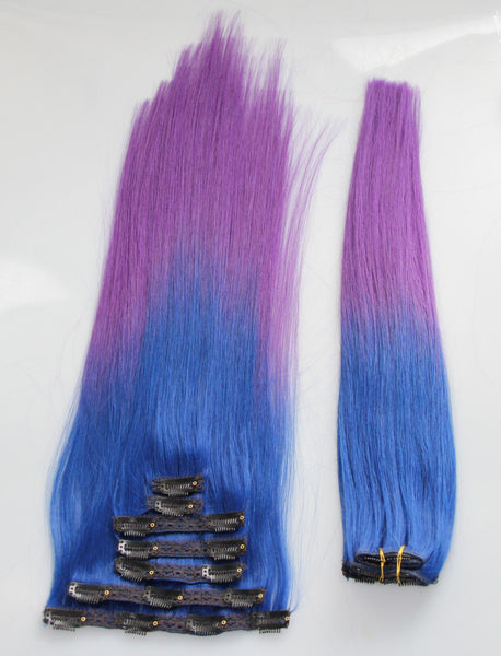 Blue/Purple (2-Toned):  21" Clip In Hair Extensions - Celebrity Strands
 - 3