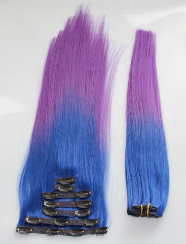 Blue/Purple (2-Toned):  21" Clip In Hair Extensions - Celebrity Strands
 - 3