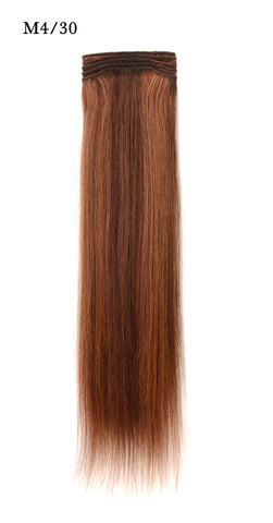 Weft Human Hair Extensions: Color #M4/30 Medium Brown and Auburn Mix