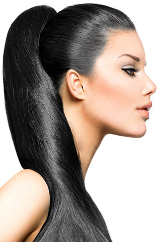 18" Clip In Hair Extensions: No 1 Jet Black - Celebrity Strands
 - 1