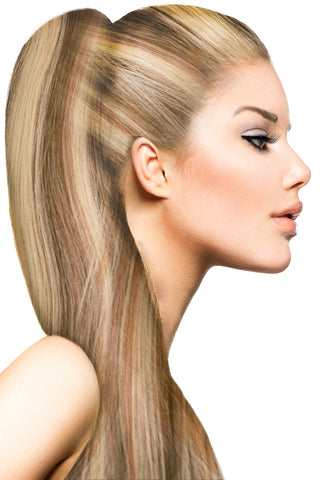 18" Clip In Hair Extensions: No P8-24 Light Brown/ Golden Blonde - Celebrity Strands
 - 1