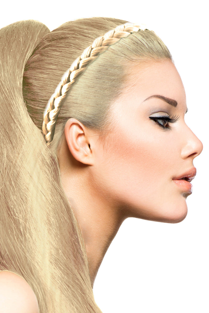 Braided Headband: Platinum Blonde - Celebrity Strands
 - 1