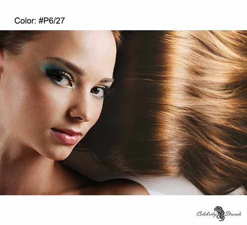 16" Clip In Remy Hair Extensions: Chestnut Brown/ Blonde No. P6-27 - Celebrity Strands
 - 3