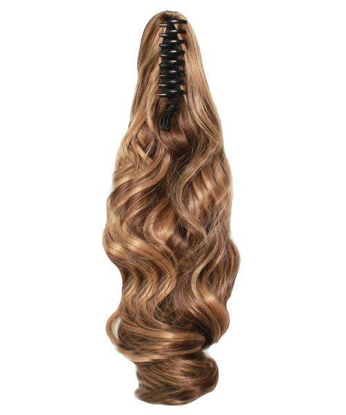 PonyTail Extensions: No F8-22 Dark Blonde with Light Blonde Highlights