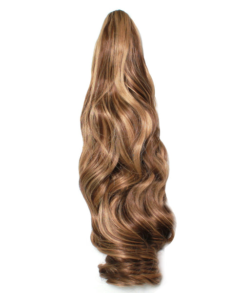 PonyTail Extensions: No F8-22 Dark Blonde with Light Blonde Highlights