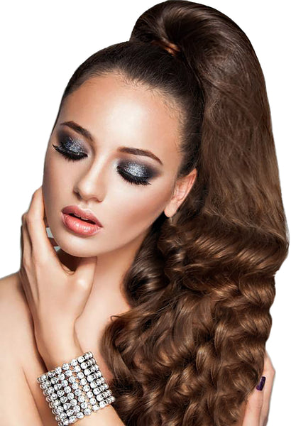 PonyTail Extensions: No M2-30 Dark Brown and Auburn Mix