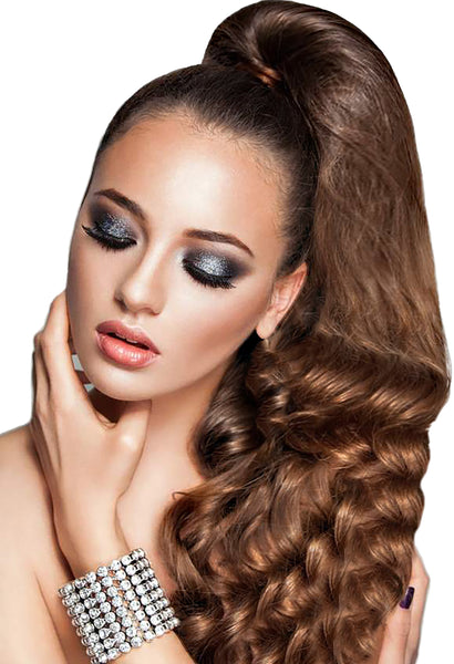 PonyTail Extensions: No M4-30 Medium Brown and Auburn Mix