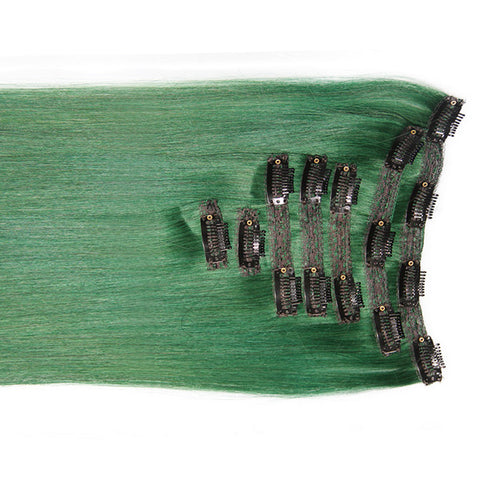 Emerald Green:  21" Clip In Hair Extensions - Celebrity Strands
 - 1