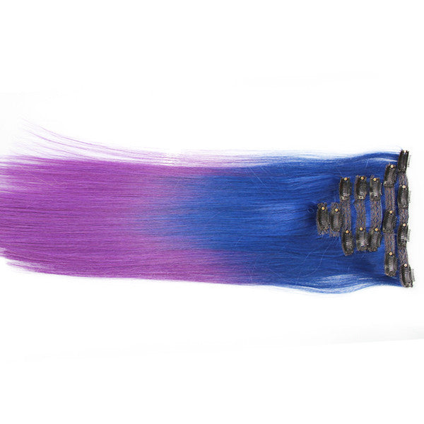 Blue/Purple (2-Toned):  21" Clip In Hair Extensions - Celebrity Strands
 - 1