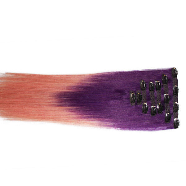 Purple/Pink (2-Toned):  21" Clip In Hair Extensions - Celebrity Strands
 - 1